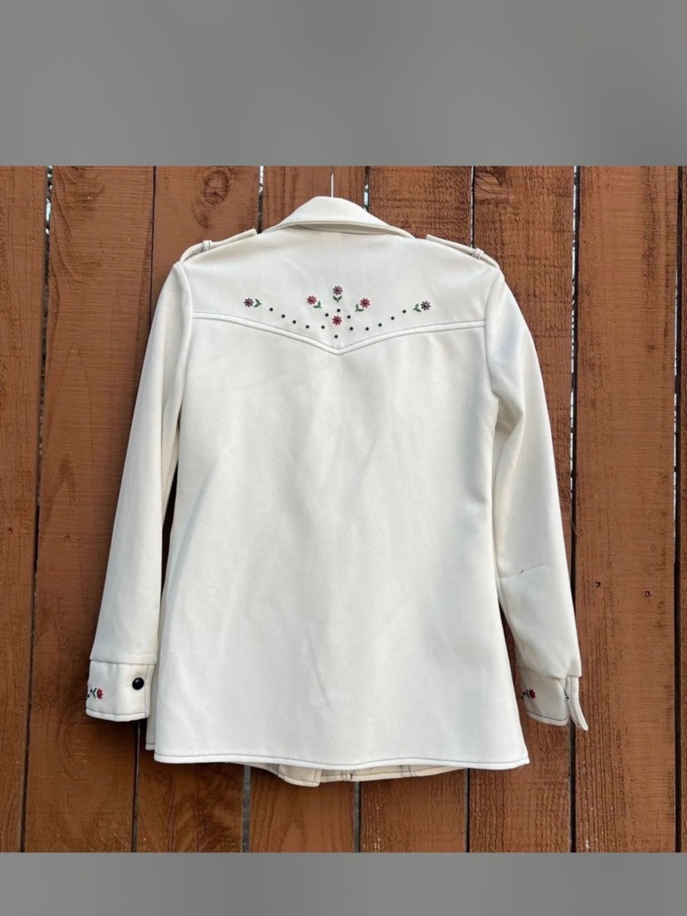Vintage 1970s western dagger collar studded Shacket shirt jacket 70s disco - Picture 2 of 6